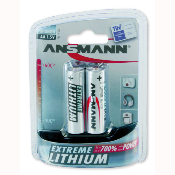 2x ANSMANN Extreme Lithium Batterie 1,5 V Mignon AA